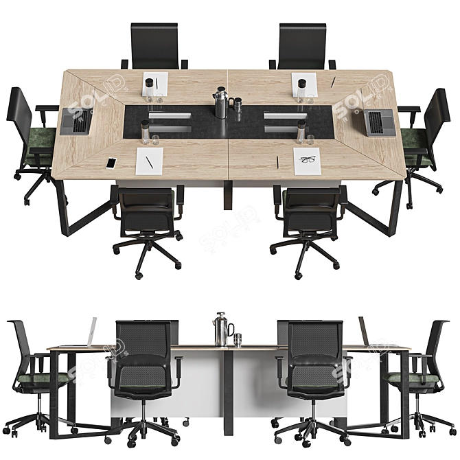 Modern Office Conference Table 3D model image 1