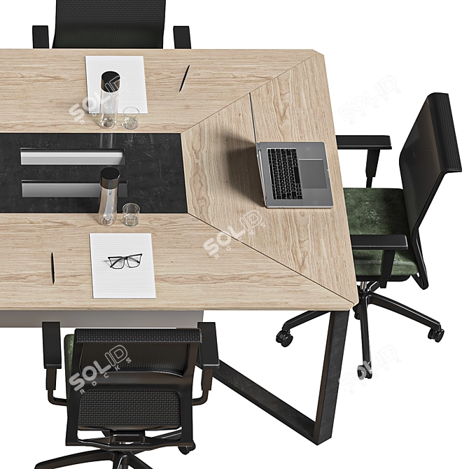 Modern Office Conference Table 3D model image 2