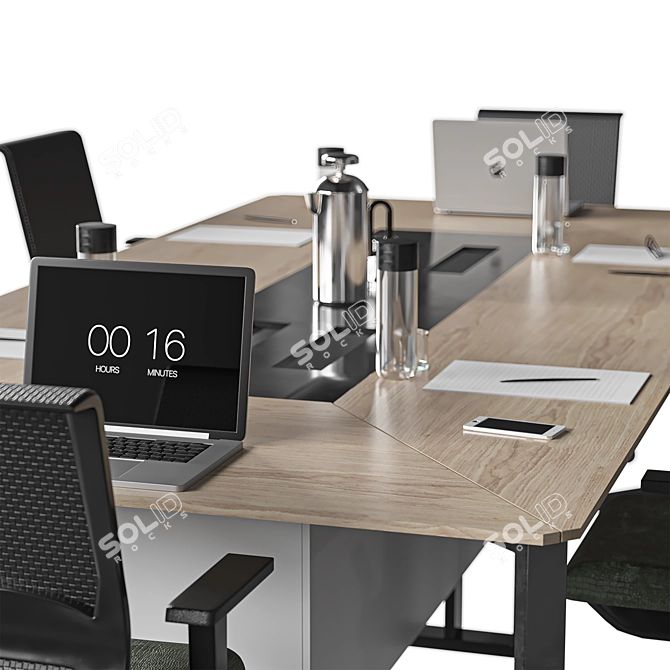 Modern Office Conference Table 3D model image 3