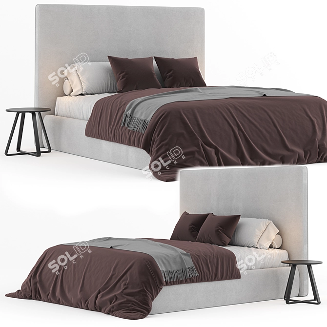 Modern Meridiani Stone Plus Bed 3D model image 1