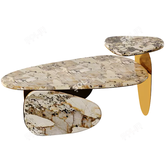 Patagonian Quartzite Coffee Table Display 3D model image 3