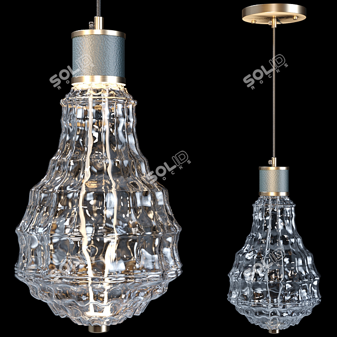 Glass Shade LED Pendant Light 3D model image 1