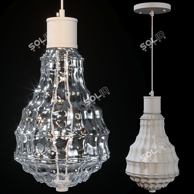 Glass Shade LED Pendant Light 3D model image 3