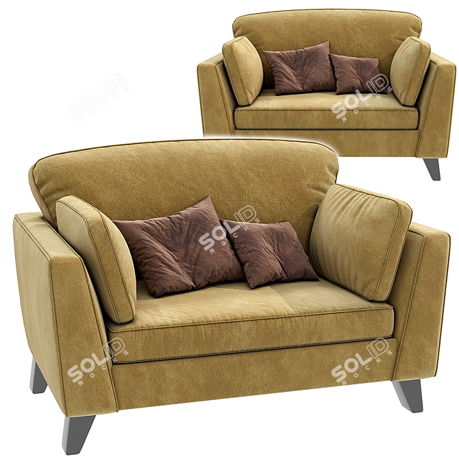 Cozy Aston Snuggler Armchair 3D model image 2