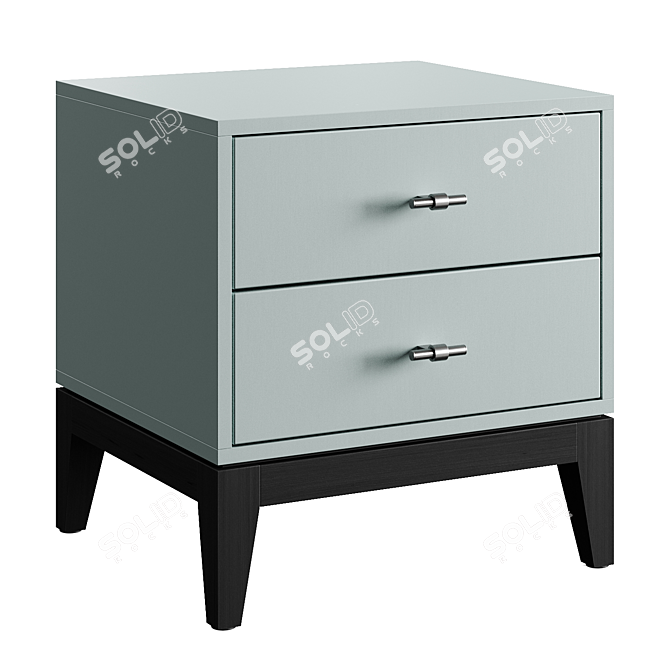 Brussel Modern Nightstand Oak Finish 3D model image 1