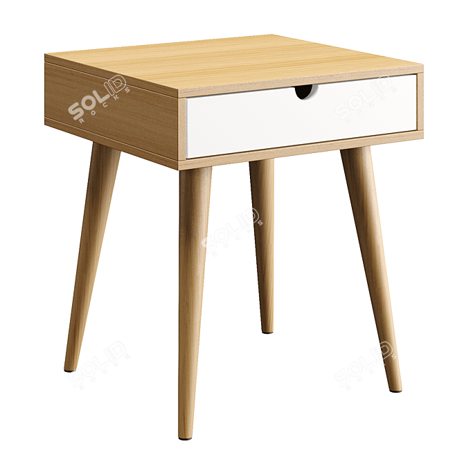 Scandinavian Oak Nightstand: Modern Eco 3D model image 1