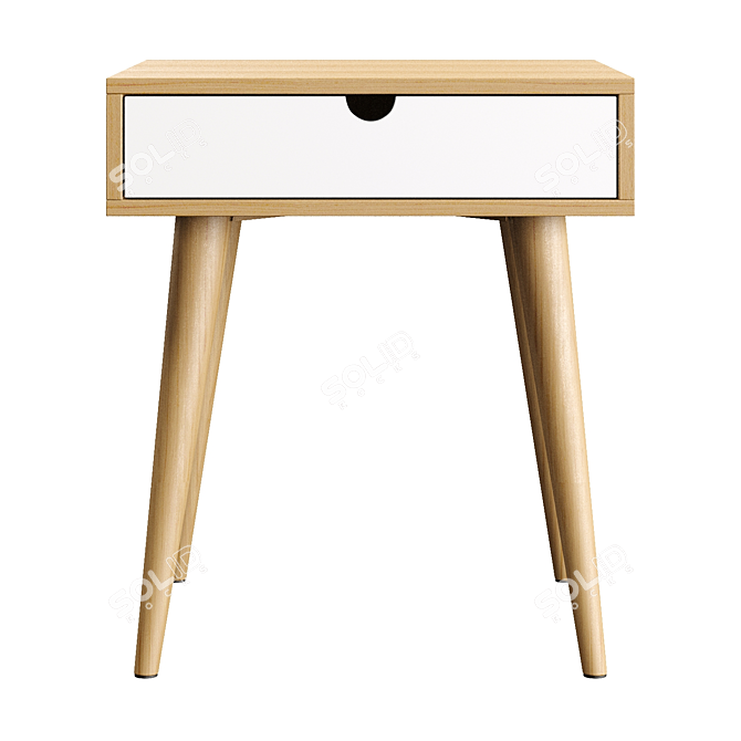 Scandinavian Oak Nightstand: Modern Eco 3D model image 2