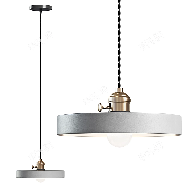 Industrial Concrete Pendant Lights 3D model image 2