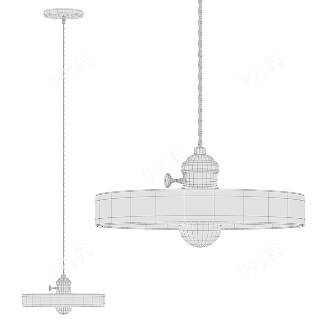Industrial Concrete Pendant Lights 3D model image 4