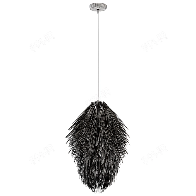 Handcrafted Rattan Pendant Light 3D model image 3