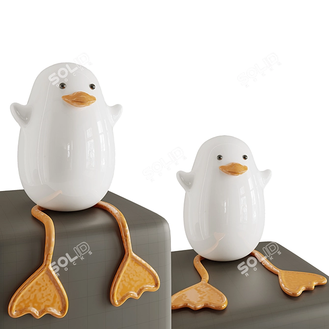 Adorable Duck Bedside Lamp 3D model image 1