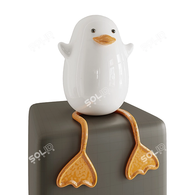 Adorable Duck Bedside Lamp 3D model image 2