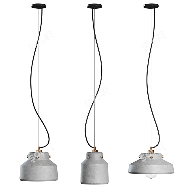 Industrial Concrete Pendant Lamps - ZIEL 3D model image 3