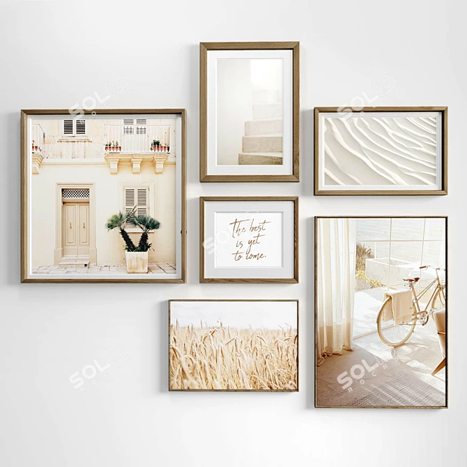 Modern Mixed Material Photo Frames 3D model image 2