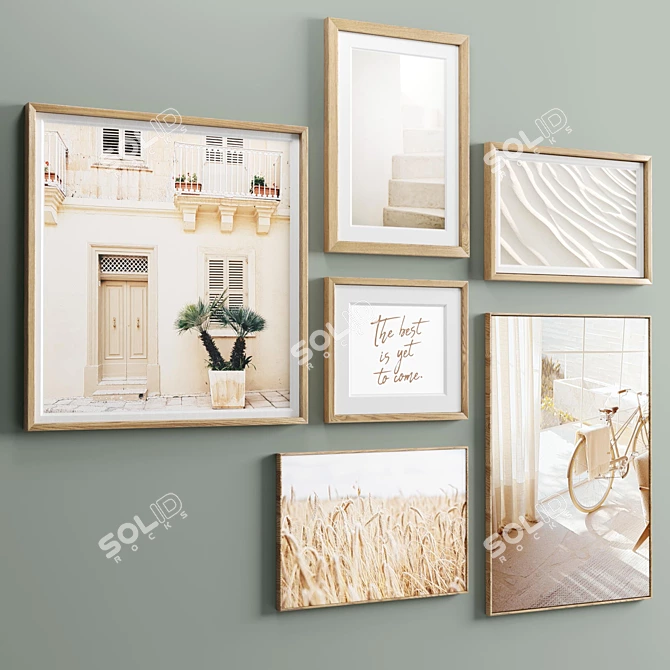 Modern Mixed Material Photo Frames 3D model image 3