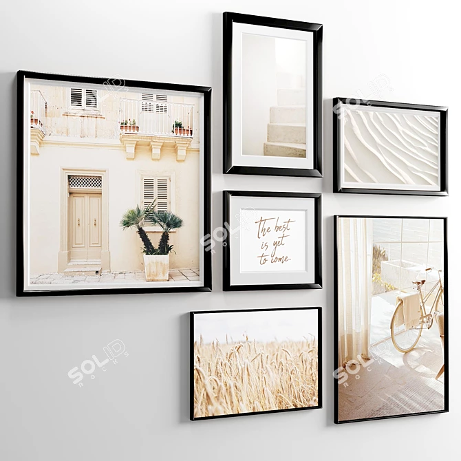 Modern Mixed Material Photo Frames 3D model image 4