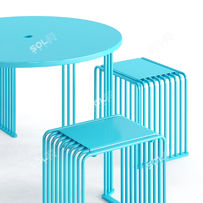 Modern Steel Octopus Picnic Table 3D model image 4