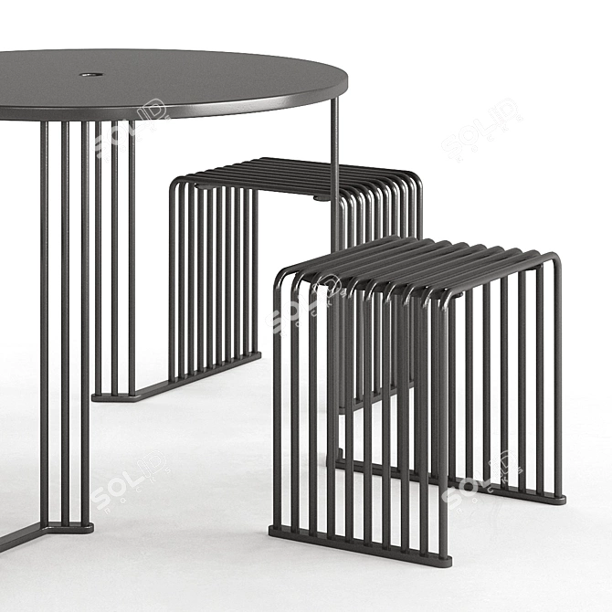 Modern Steel Octopus Picnic Table 3D model image 6