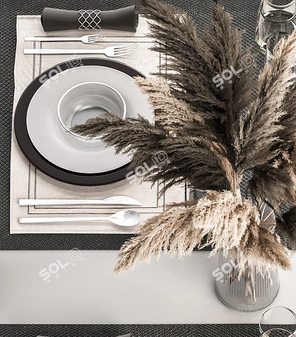 Rustic Luxe Table Decor Set 3D model image 4