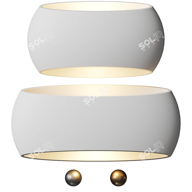 Sleek Plaster Wall Sconce 3D model image 1