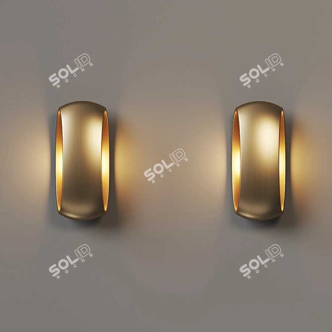 Sleek Plaster Wall Sconce 3D model image 2