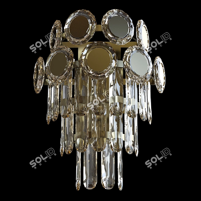 Modern Metal Chandelier Fixture 3D model image 1