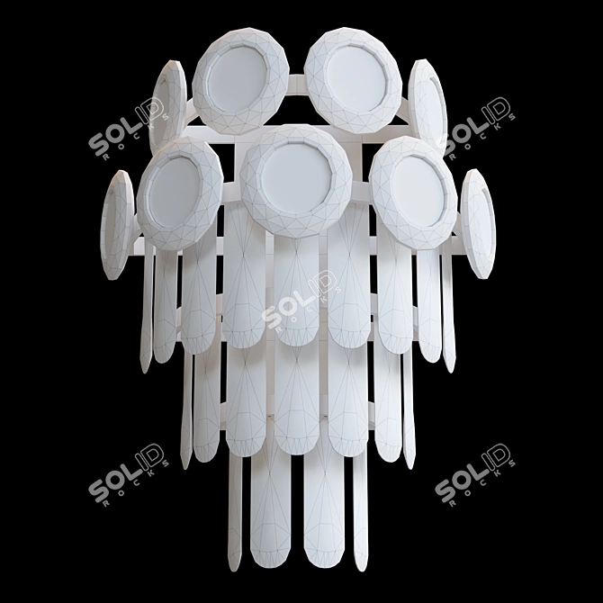 Modern Metal Chandelier Fixture 3D model image 4