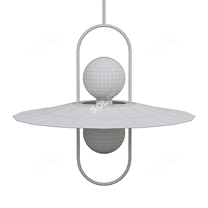 Brass 2-Light LED Pendant 3D model image 2