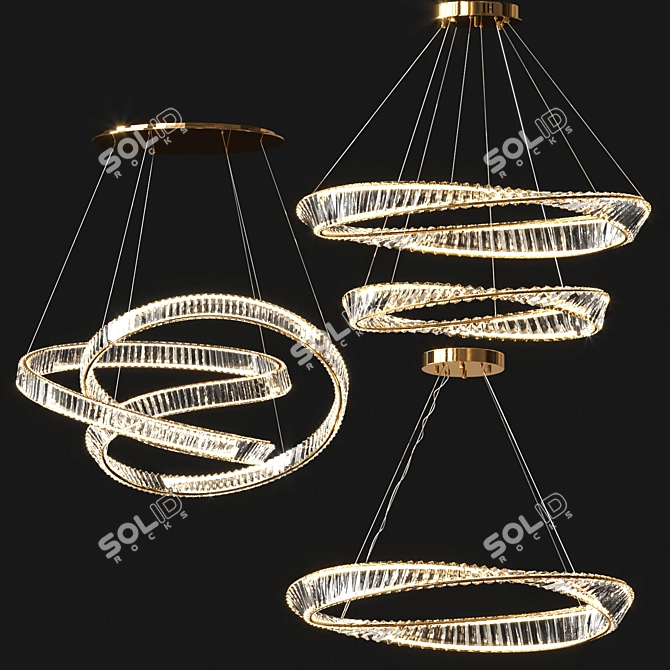 Spiral Crystal Chandelier Collection 3D model image 1