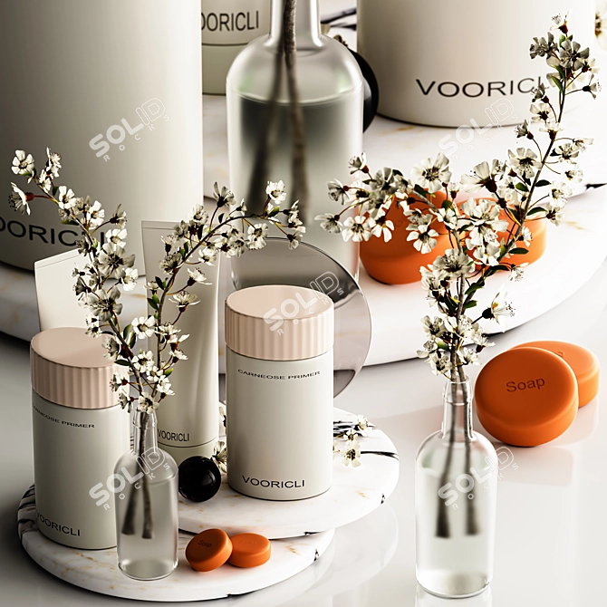 Modern Bathroom Accessories Set 3D model image 3