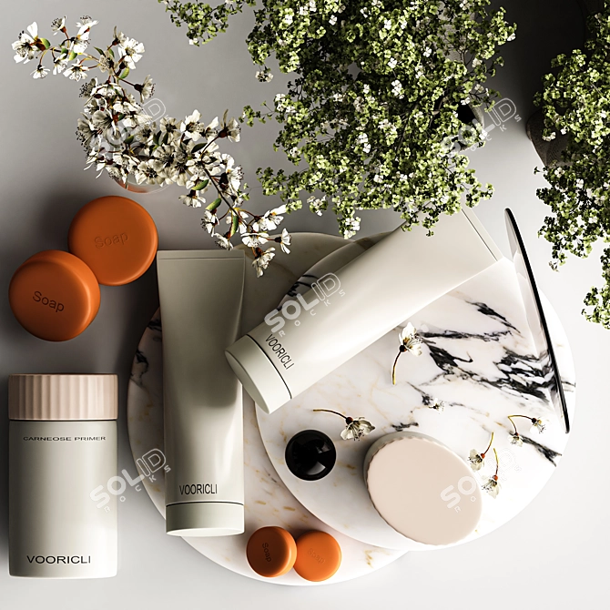 Modern Bathroom Accessories Set 3D model image 4