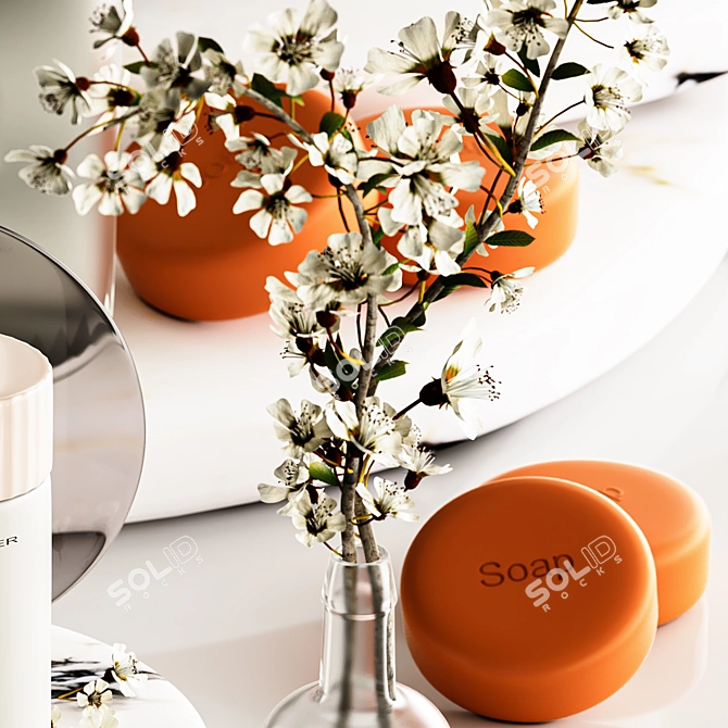 Modern Bathroom Accessories Set 3D model image 5