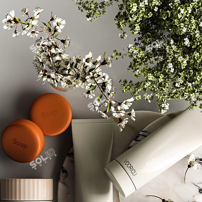 Modern Bathroom Accessories Set 3D model image 6