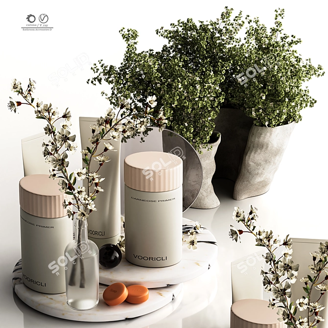Modern Bathroom Accessories Set 3D model image 8