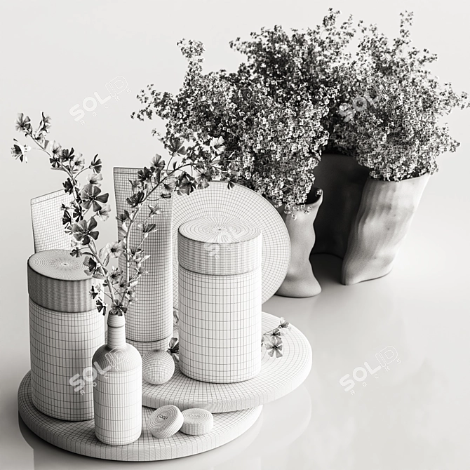 Modern Bathroom Accessories Set 3D model image 10