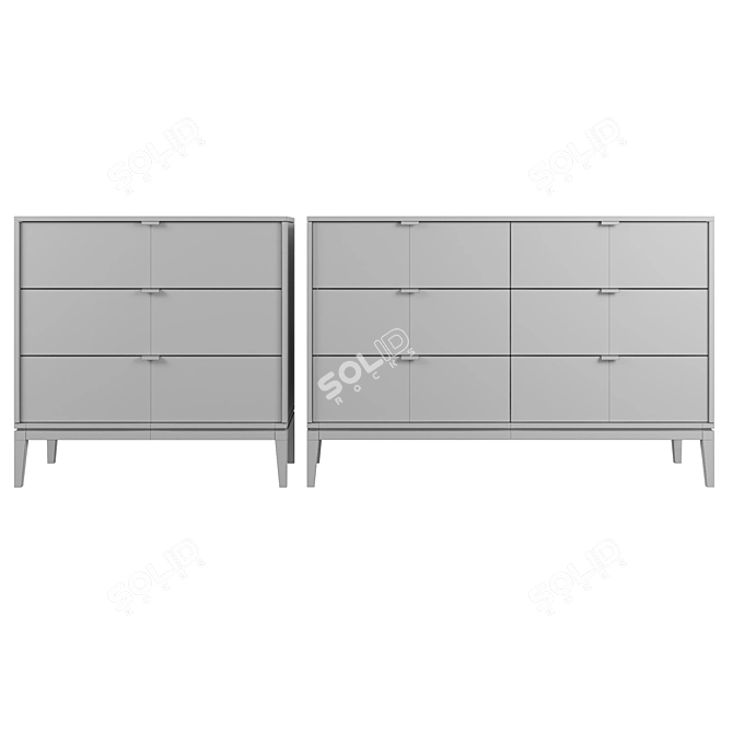 Fjord Ellipse Chest 6 Drawers 3D model image 4