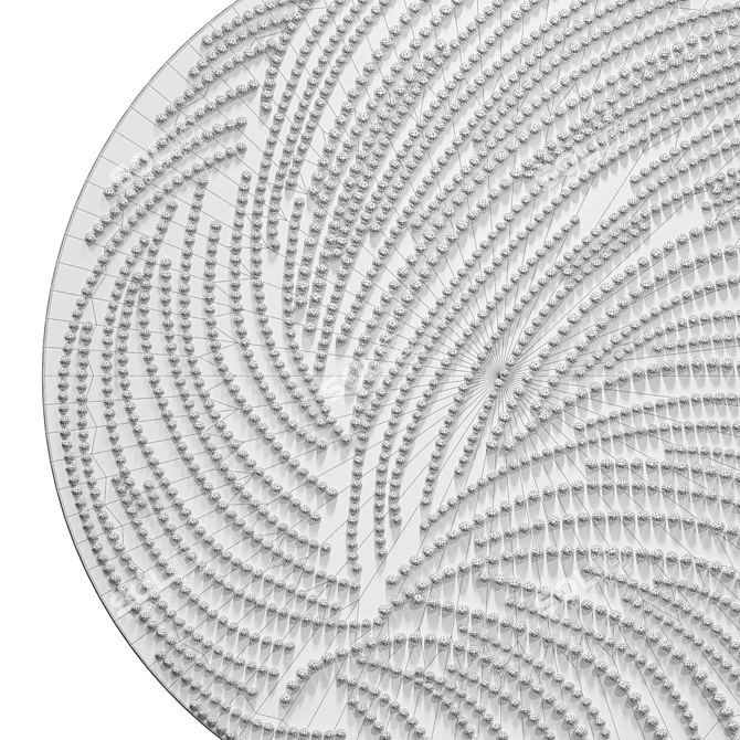 White Round Wall Panel 3D model image 4