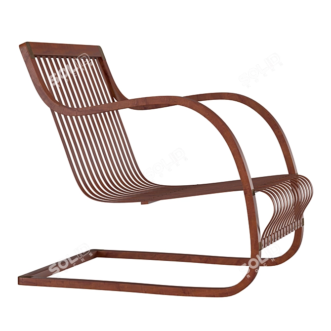 Sleek Modern Lounge Chair 3D model image 3