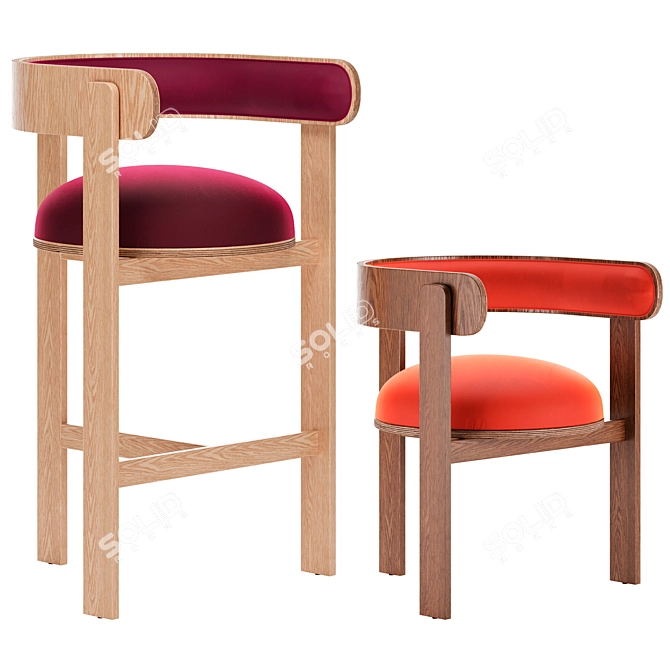 Modern Design Moulin Chairs Model 3D model image 1