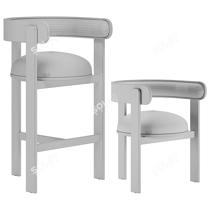 Modern Design Moulin Chairs Model 3D model image 2