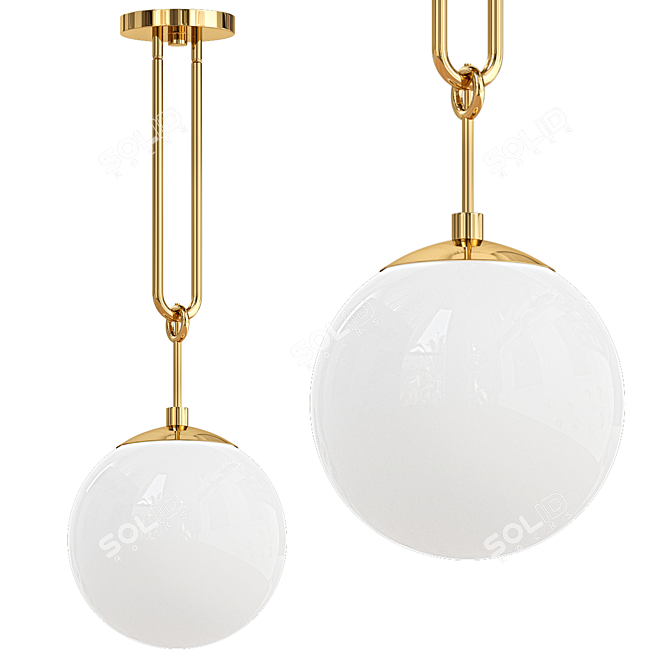 Milky Globe Pendant Light 3D model image 1