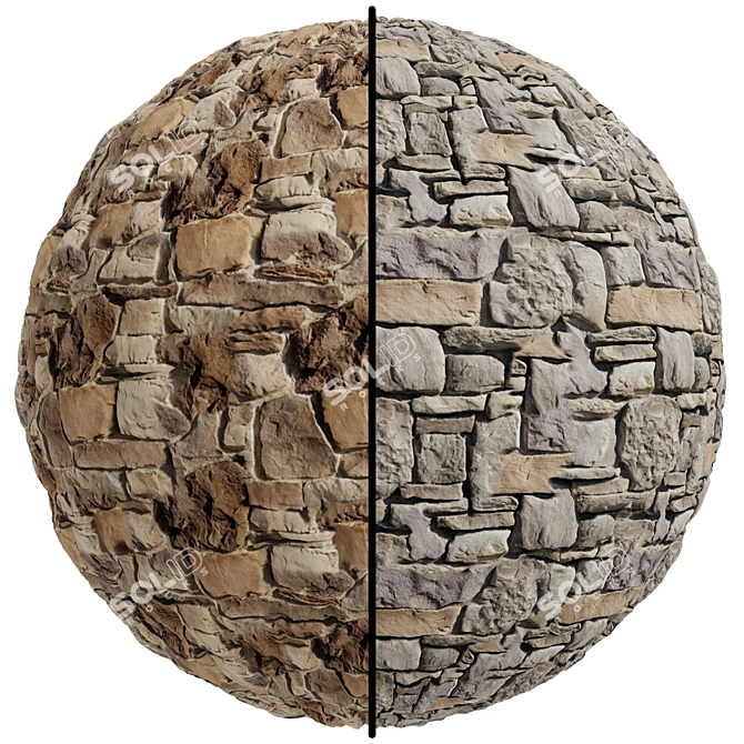 Stone Facade Texture Set: Misto Dolmite 3D model image 1