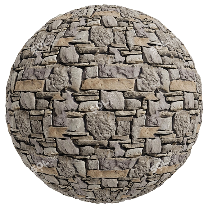 Stone Facade Texture Set: Misto Dolmite 3D model image 3