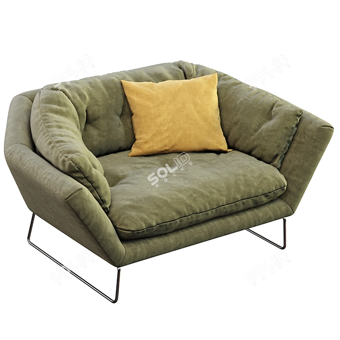 Modern New York Suite Armchair 3D model image 2