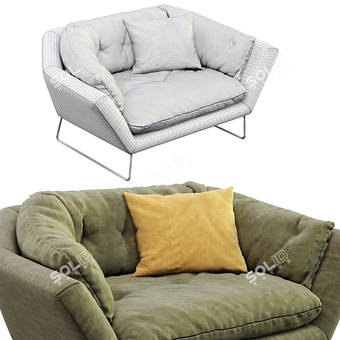 Modern New York Suite Armchair 3D model image 4