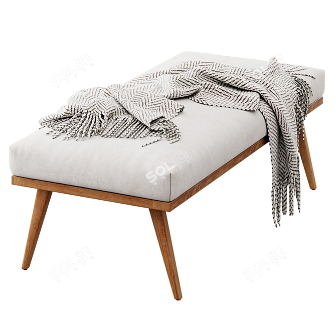Modern Cavett Bench with Accessories 3D model image 5