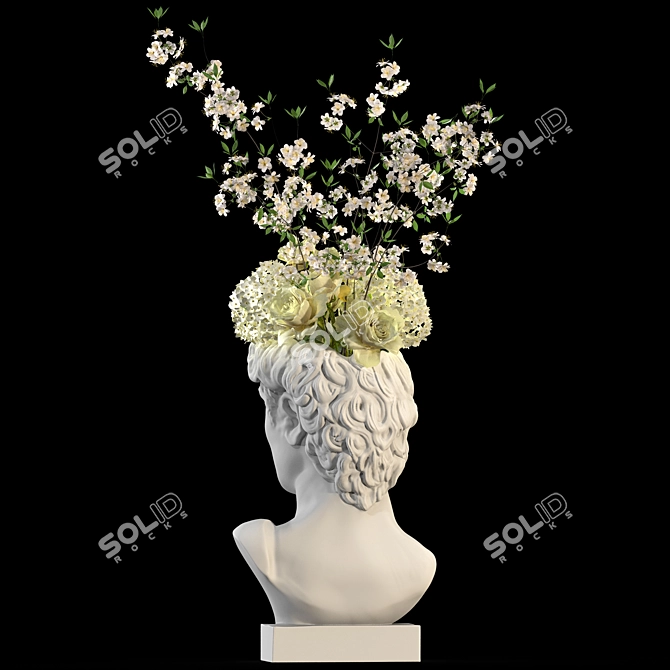 Hand-Painted Face Vase Decoration 3D model image 3