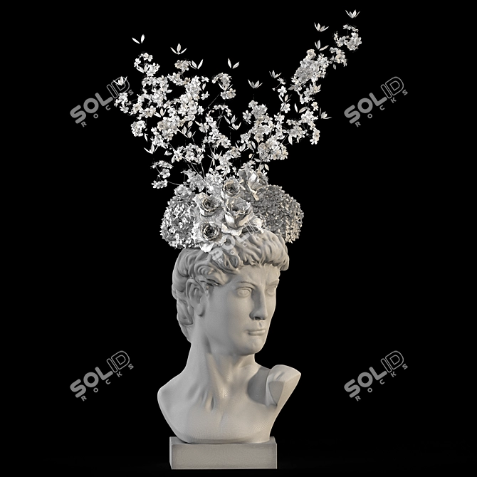 Hand-Painted Face Vase Decoration 3D model image 4