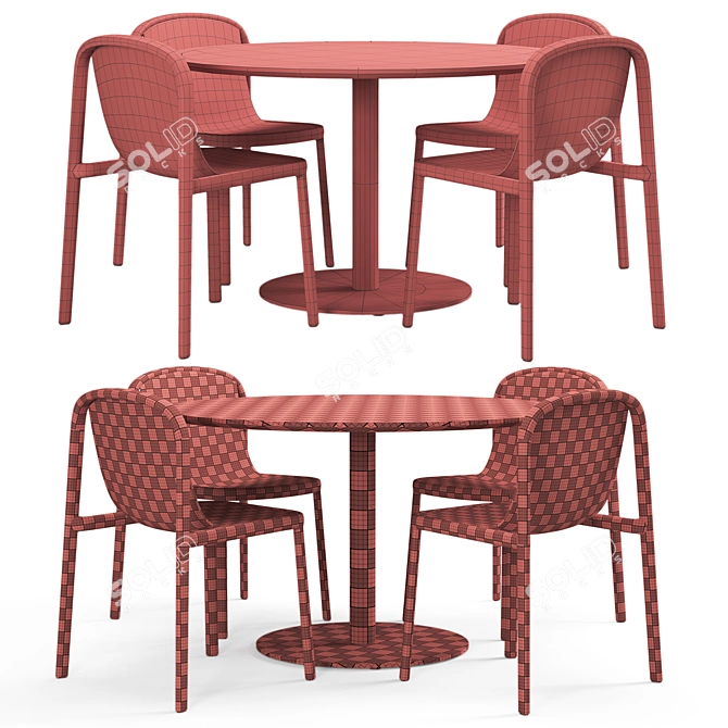Decade Chair Dining Set Duo 3D model image 2