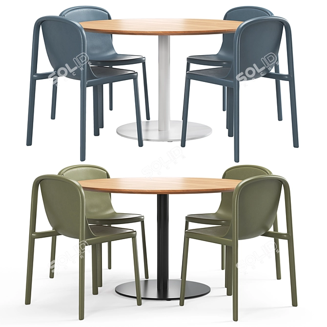 Decade Chair Dining Set Duo 3D model image 3